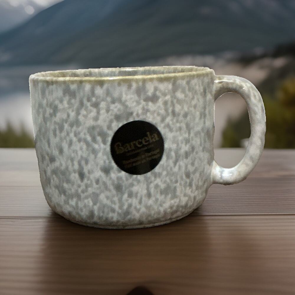 Barcela Gray/blue Speckled Ceramic 12 fl oz Coffee Mug Handmade in Portugal